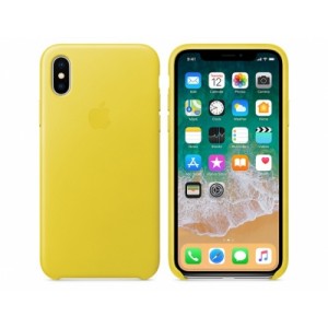 Чехол Apple Leather Case для iPhone X, жёлтый бутон