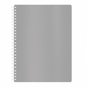Тетрадь Hatber 80л A5 клетка, гребень, пластиковая обложка, "METALLIC-серая"
