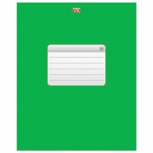 Тетрадь Hatber 96л A5 клетка, зеленая обложка мелованный картон