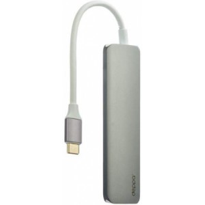 Адаптер Deppa Power Delivery HDMI - USB Type-C, 2 x USB 3.0, графит