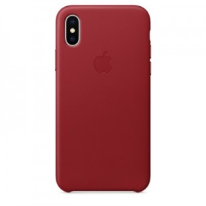 Чехол Apple Leather Case для iPhone X, красный