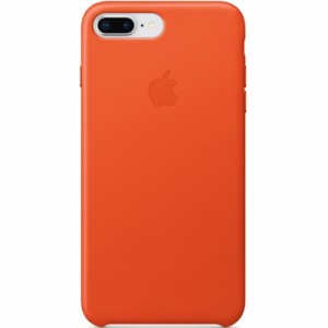Чехол Apple Leather Case для iPhone 8 Plus/7 Plus, ярко-оранжевый