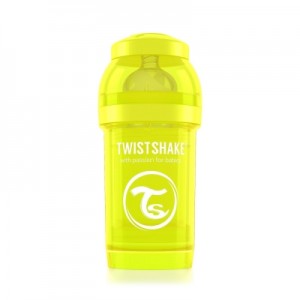 Бутылочка Twistshake антиколиковая для кормления 180 мл, Жёлтая (Starlight), 78039
