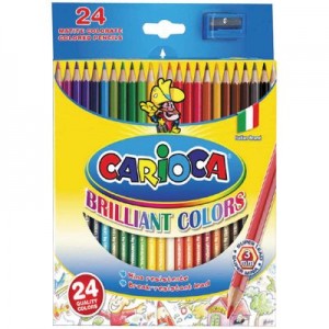 Карандаши цветные Carioca 24 цвета, заточен., картон. уп., европодвес