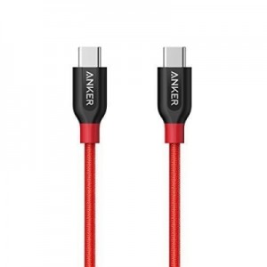 Кабель Anker PowerLine+ USB-C - USB-C, 0.9 м, нейлоновая оплетка, красный