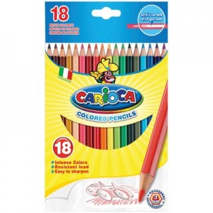 Карандаши цветные Carioca 18 цветов, заточен., картон. уп., европодвес