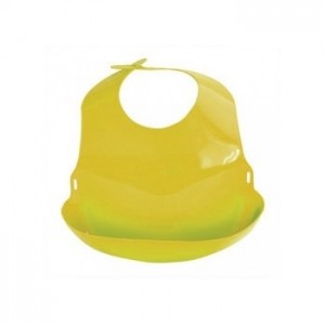 Нагрудник LUBBY пластиковый с отворотом, желтый, 4564
