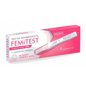 Тест FEMiTEST Expert для определения беременности струйный тест 1
