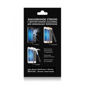 Закаленное стекло DF (fullscreen) для Asus Zenfone 3 Zoom (ZE553KL), белая рамка