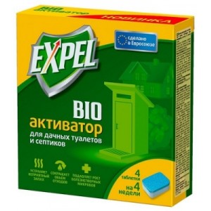 Биоактиватор для дачных туалетов и септиков EXPEL, 4 таб.