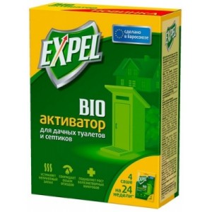 Биоактиватор для дачных туалетов и септиков EXPEL, саше 75 г, 4 шт/уп.