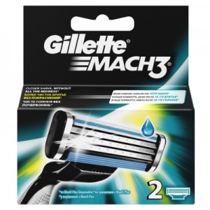 Cменные кассеты для бритья GILLETTE MACH3, 2 шт