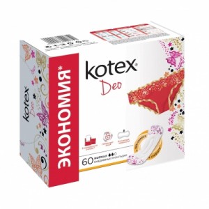 Ежедневные прокладки Kotex Lux Normal, 60 шт