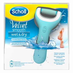 Электрическая роликовая пилка SCHOLL Wet & Dry (2016) для удаления огрубевшей кожи стоп