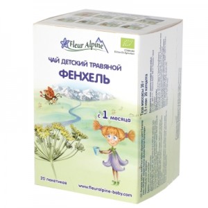 Чай детский Fleur Alpine Organic (Флер Альпин Органик) Фенхель, с 1 мес., 20 пакетиков