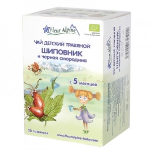 Чай детский Fleur Alpine Organic (Флер Альпин Органик) Шиповник и черная смородина, с 5 мес., 20 пакетиков