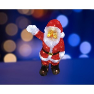 Акриловая светодиодная фигура Санта Клаус приветствует 30 см, 40 светодиодов, NEON-NIGHT