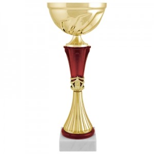 Кубок металлический Артанс "Авдей" (100х100х350 мм), основание мрамор, "золото", стем красный