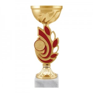 Кубок металлический Артанс "Мирабель" (80х80х200 мм), основание мрамор, "золото"