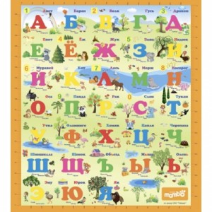 Детский игровой коврик "Русский Алфавит" 200х180х0.5 см, 004ТМ Mambobaby