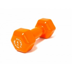 Гантель в виниловой оболочке FitTools, оранжевый, 4 кг
