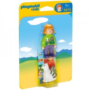 Игровой набор Playmobil 1.2.3.: Женщина с кошкой