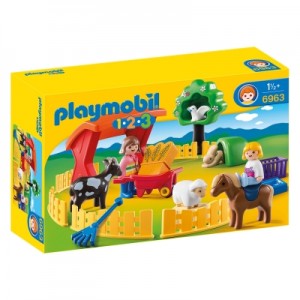 Игровой набор Playmobil 1.2.3.: Контактный зоопарк